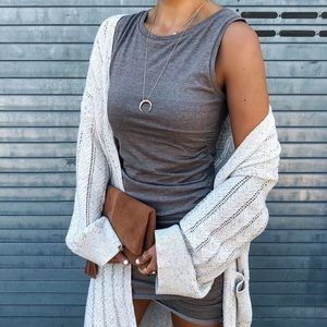 Leith Gray Sleeveless Body Con Dress G480